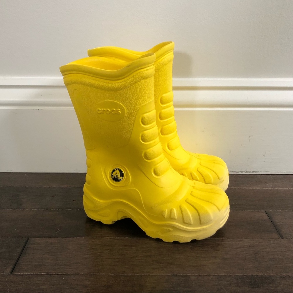 Yellow Crocs Rain Boots